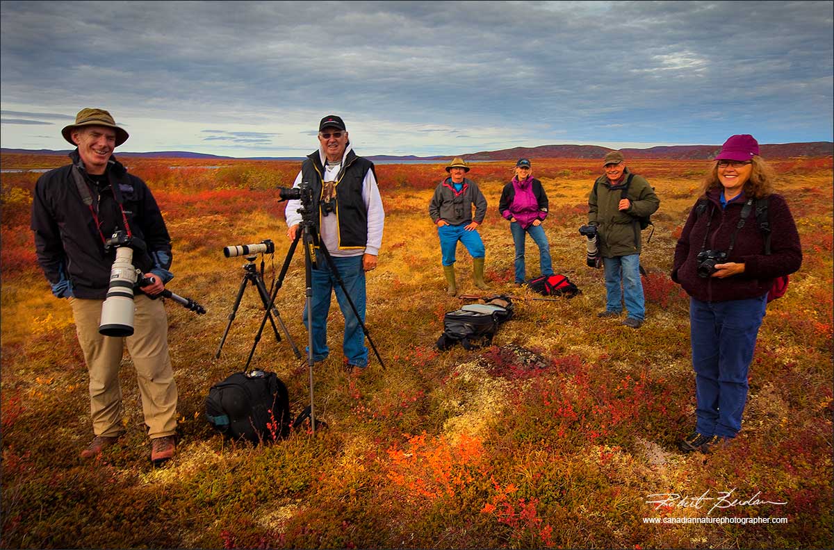 Photographers on the tundra at Peterson's Point Lake Lodge by Robert Berdan 
